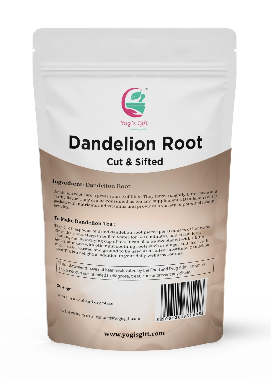 Dandelion Root 1 LB | Cut and Sifted Loose Root | by Yogi’s Gift®