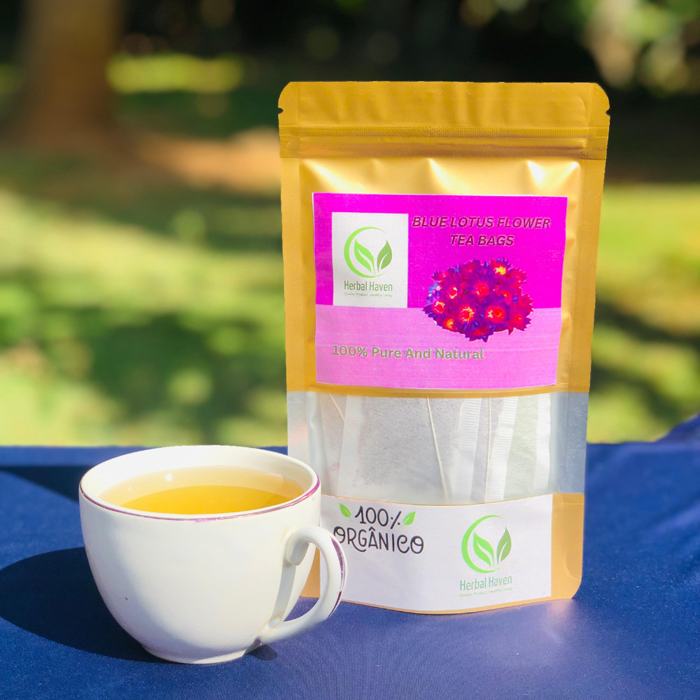 Dried Blue Lotus Flower Tea Bags (Nymphaea Caerulea) Organic Herbal Drink Tea