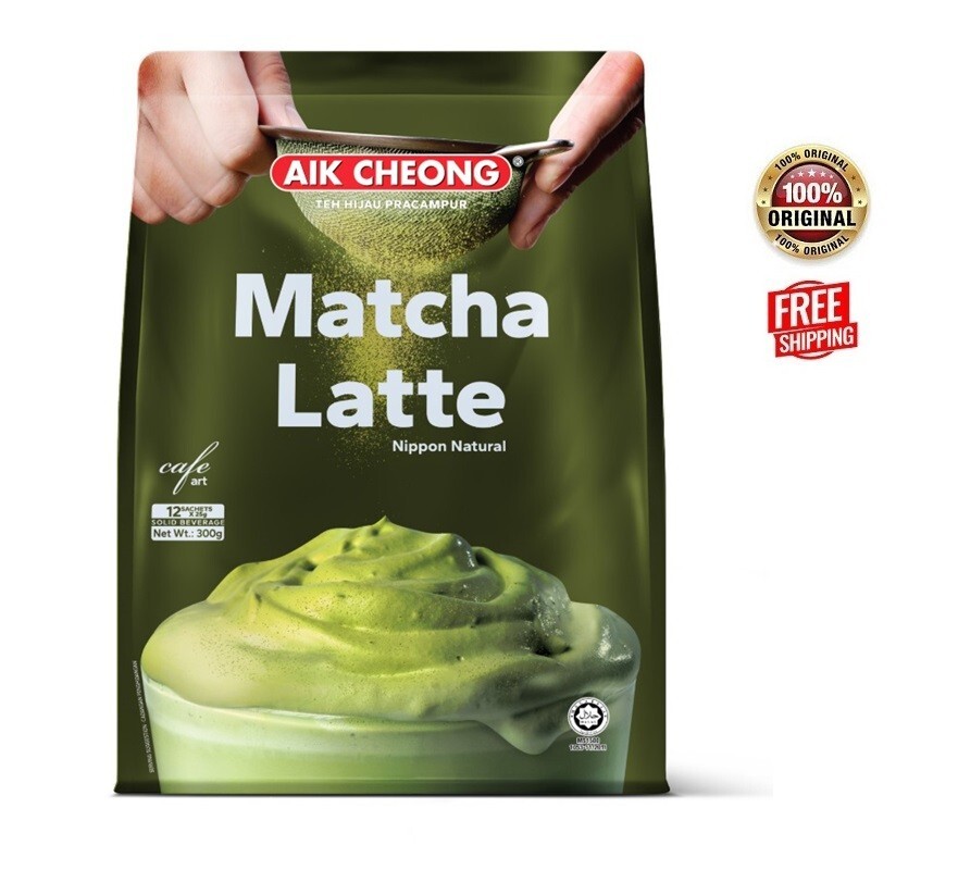 2 X INSTANT MATCHA LATTE 3 IN 1 TEA DRINK 24 SACHETS AIK CHEONG – FREE SHIPPING