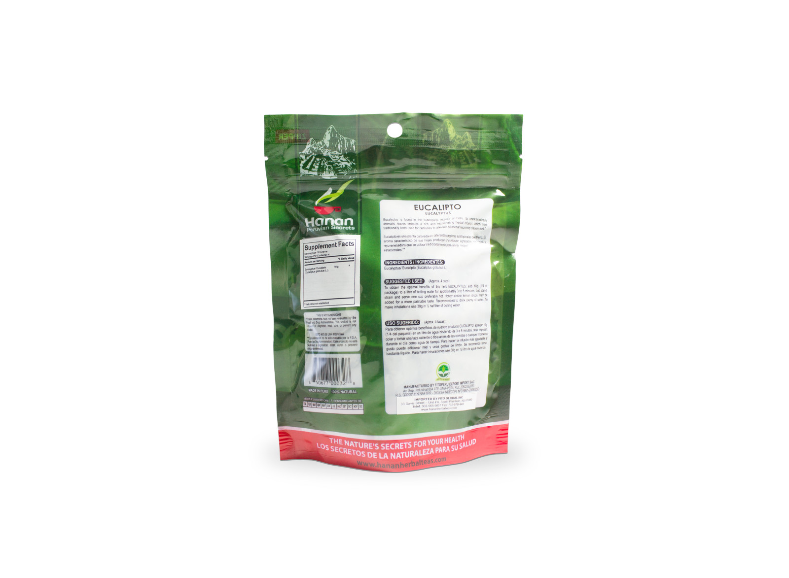 Hanan Peruvian Secrets Eucalyptus Herbal Tea | 100% Natural Eucalyptus Leaves