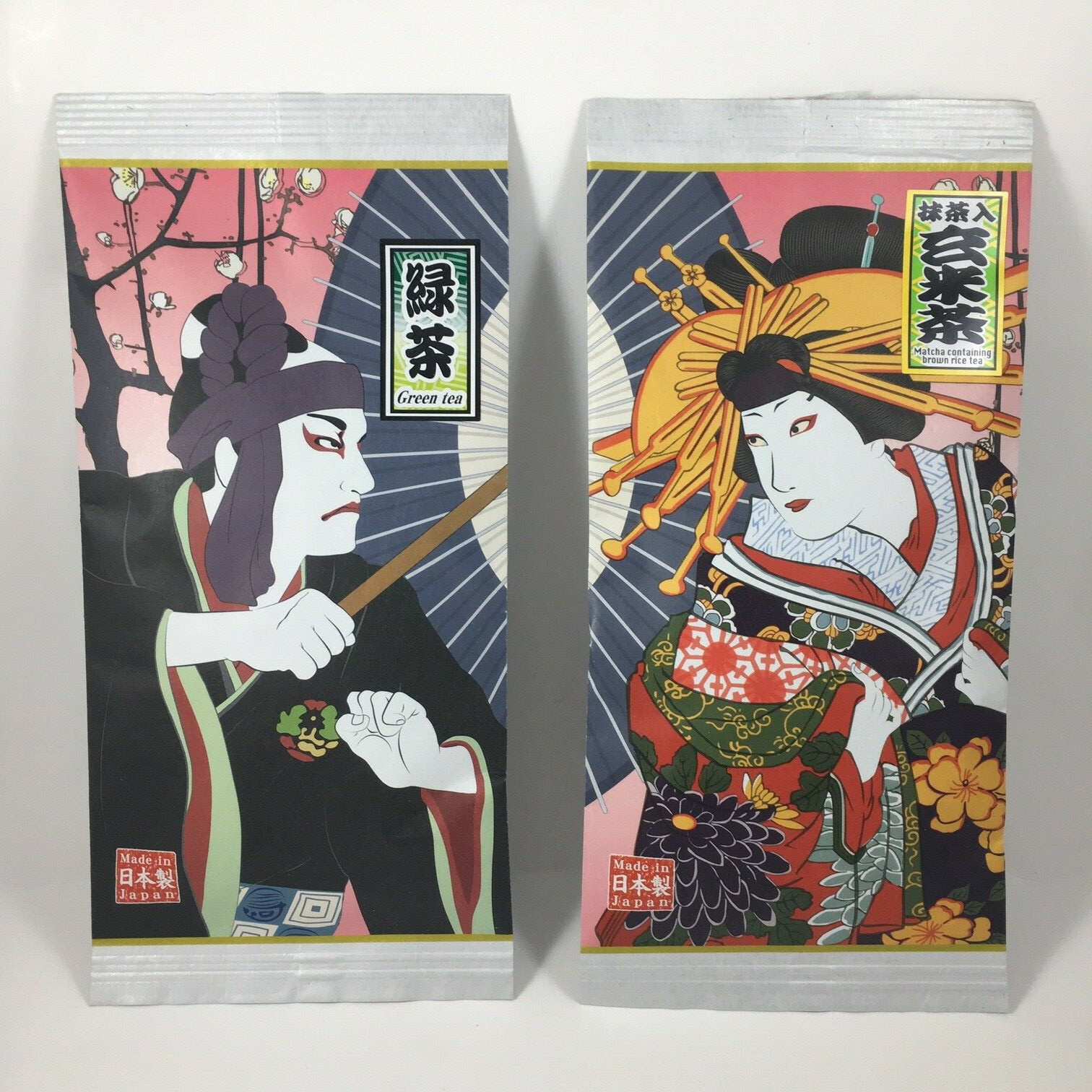 Set of 2 PACK Japanese TA-FU Premium Green Tea Bags Ukiyoe Sharaku Made in Japan