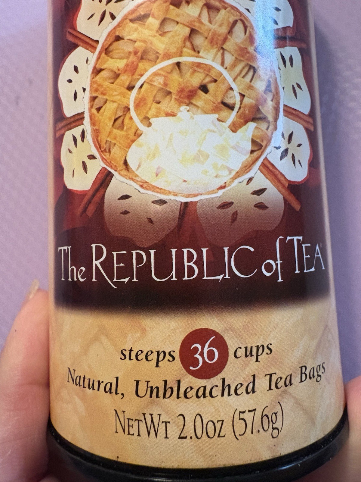 Republic of Tea Apple Pie Chai Tea Bags 36 Count New Expires 10/26