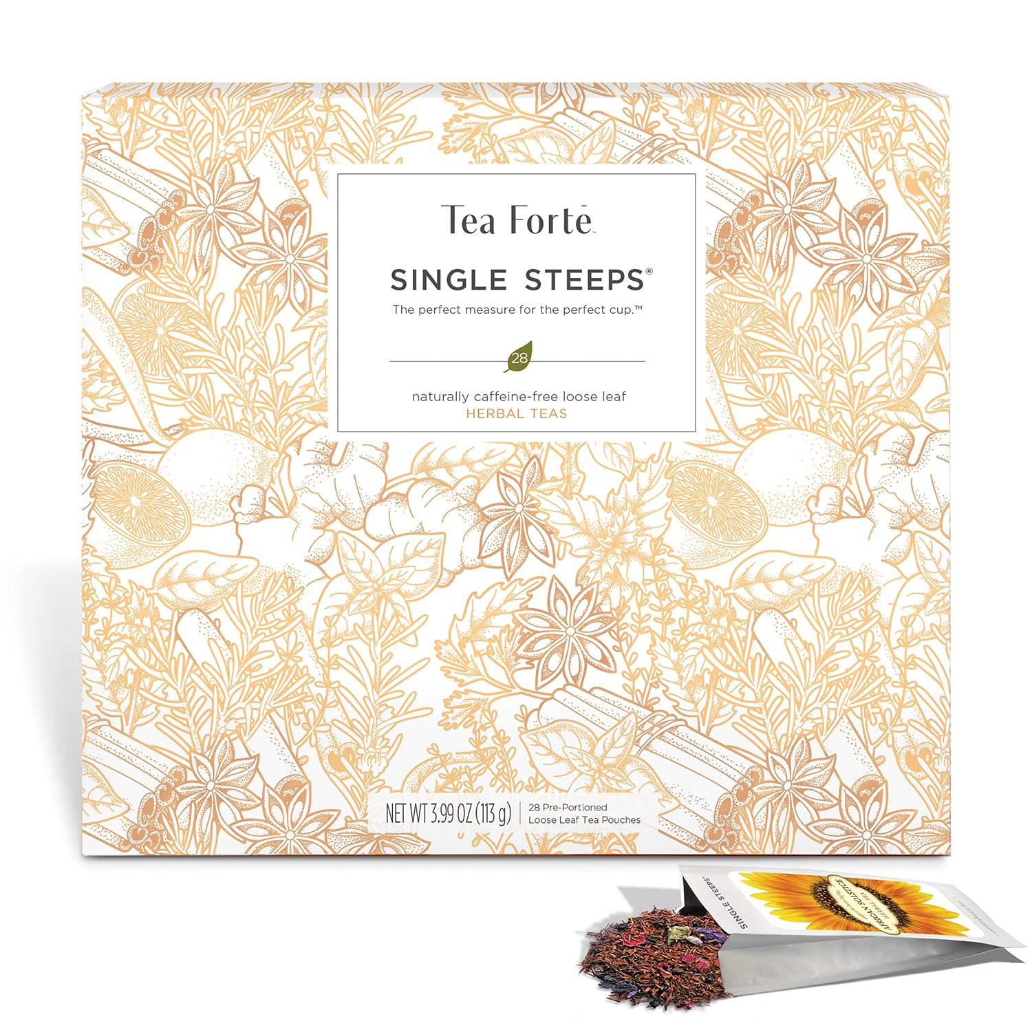 Herbal Tea Assortment Single Steeps Loose Leaf Premium Tea Gift Set Sampler, 28