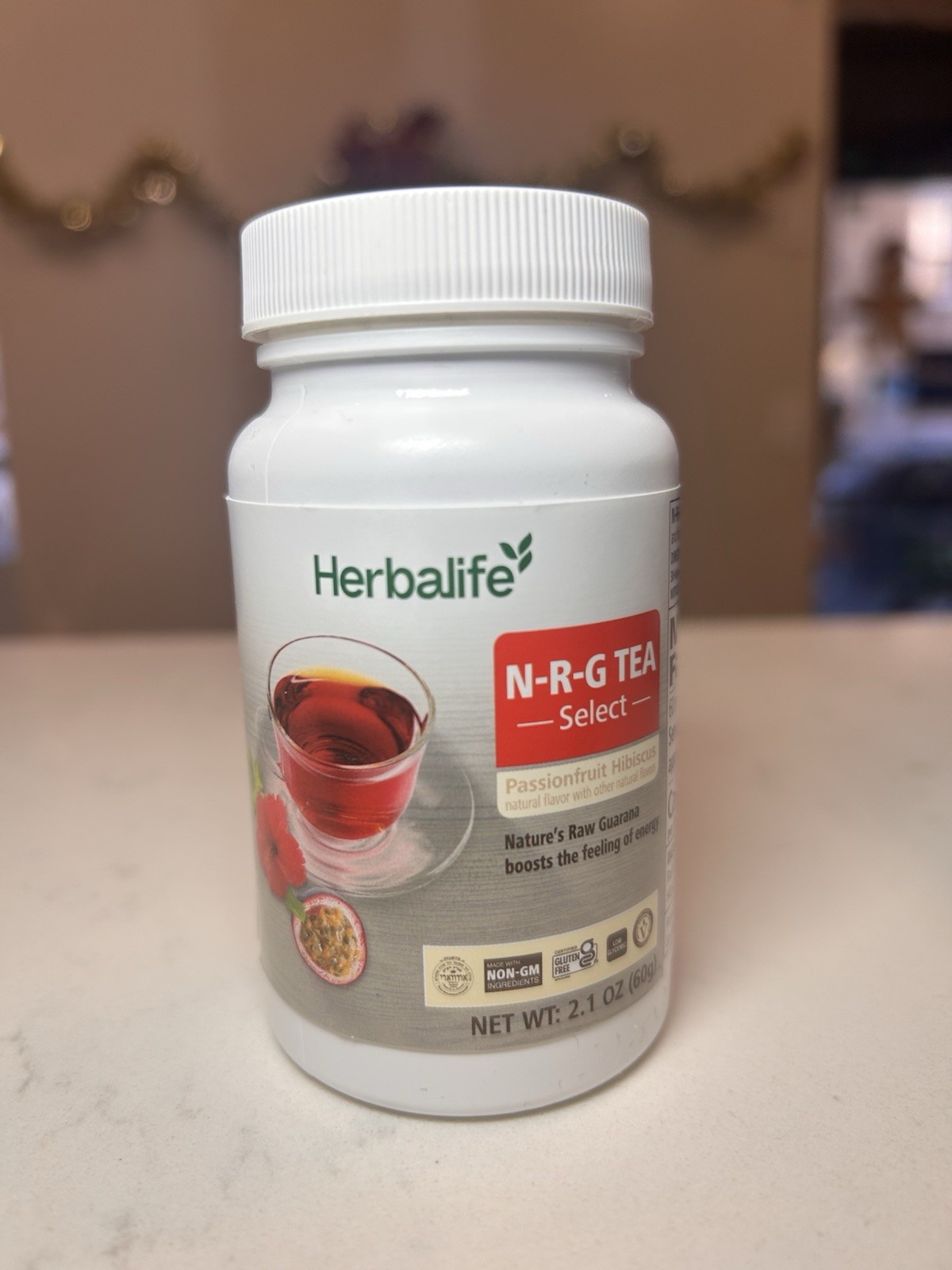 Herbalife N-R-G Tea Select Passionfruit Hibiscus Guarana Herbal Powder 2.1 oz