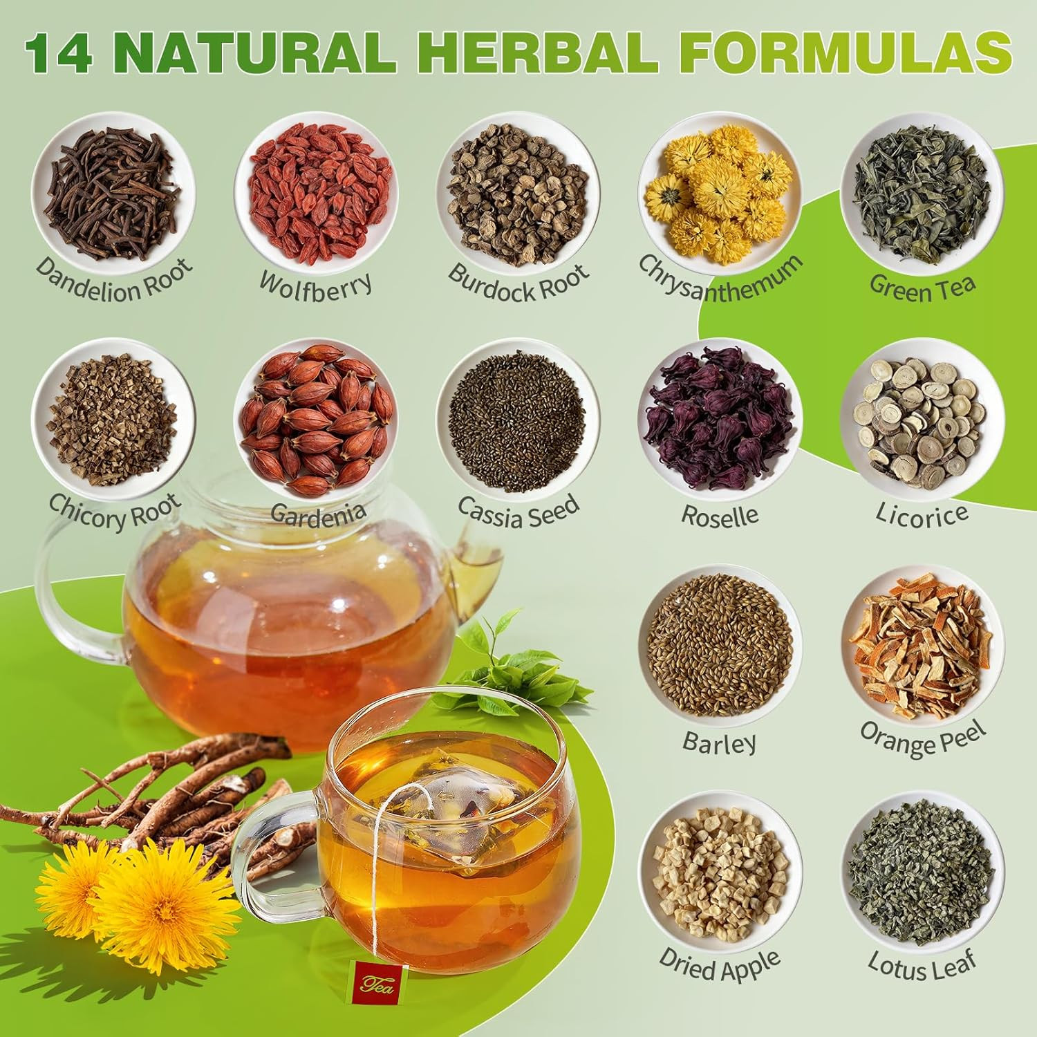 Dandelion Herbal Tea, Liver Detox Tea, Dandelion Tea, Liver Kidney Cleanse & De
