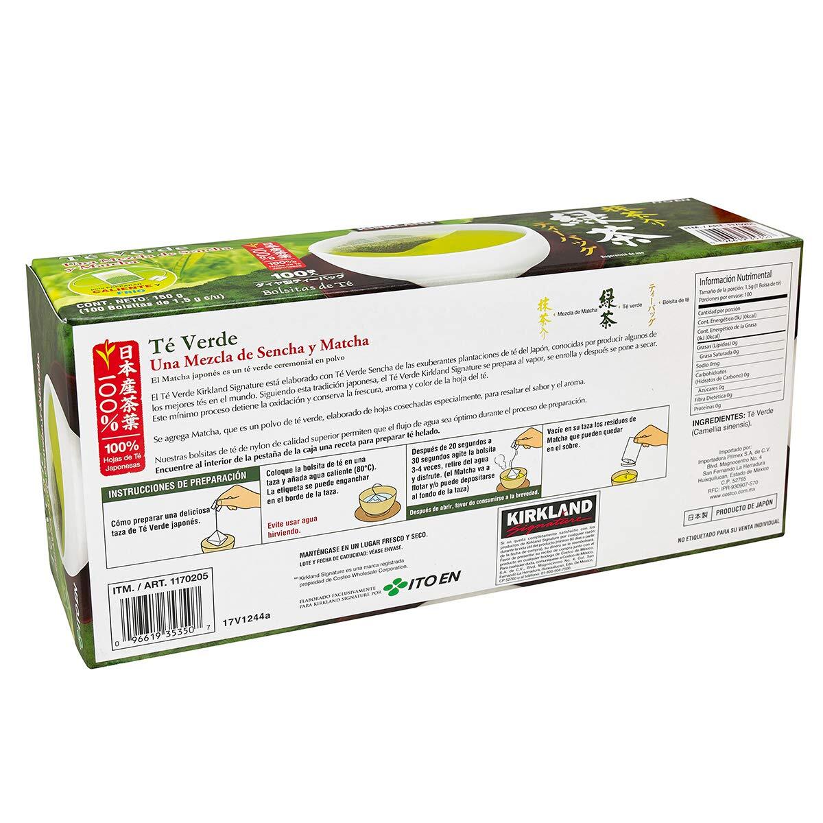 Kirkland Signature Ito En Matcha Blend, 100% Japanese Green Tea Leaves, 100 T…