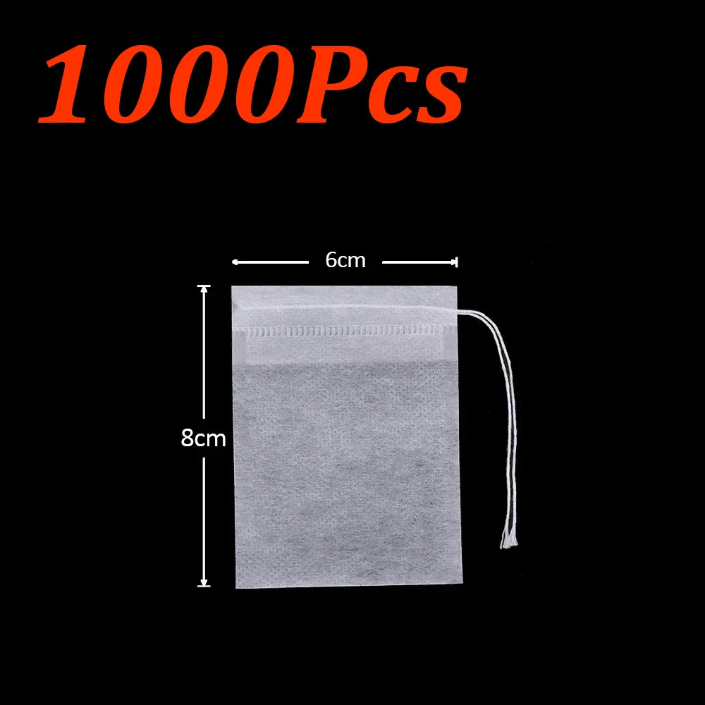1000-100Pcs Disposable Tea Bags Empty Scented Tea Filter Bags Paper with Drawstr