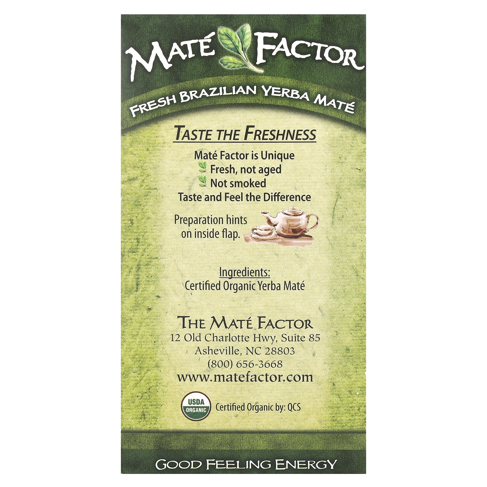 Organic Yerba Mate, Fresh Green, 24 Tea Bags, 2.96 oz (84 g)