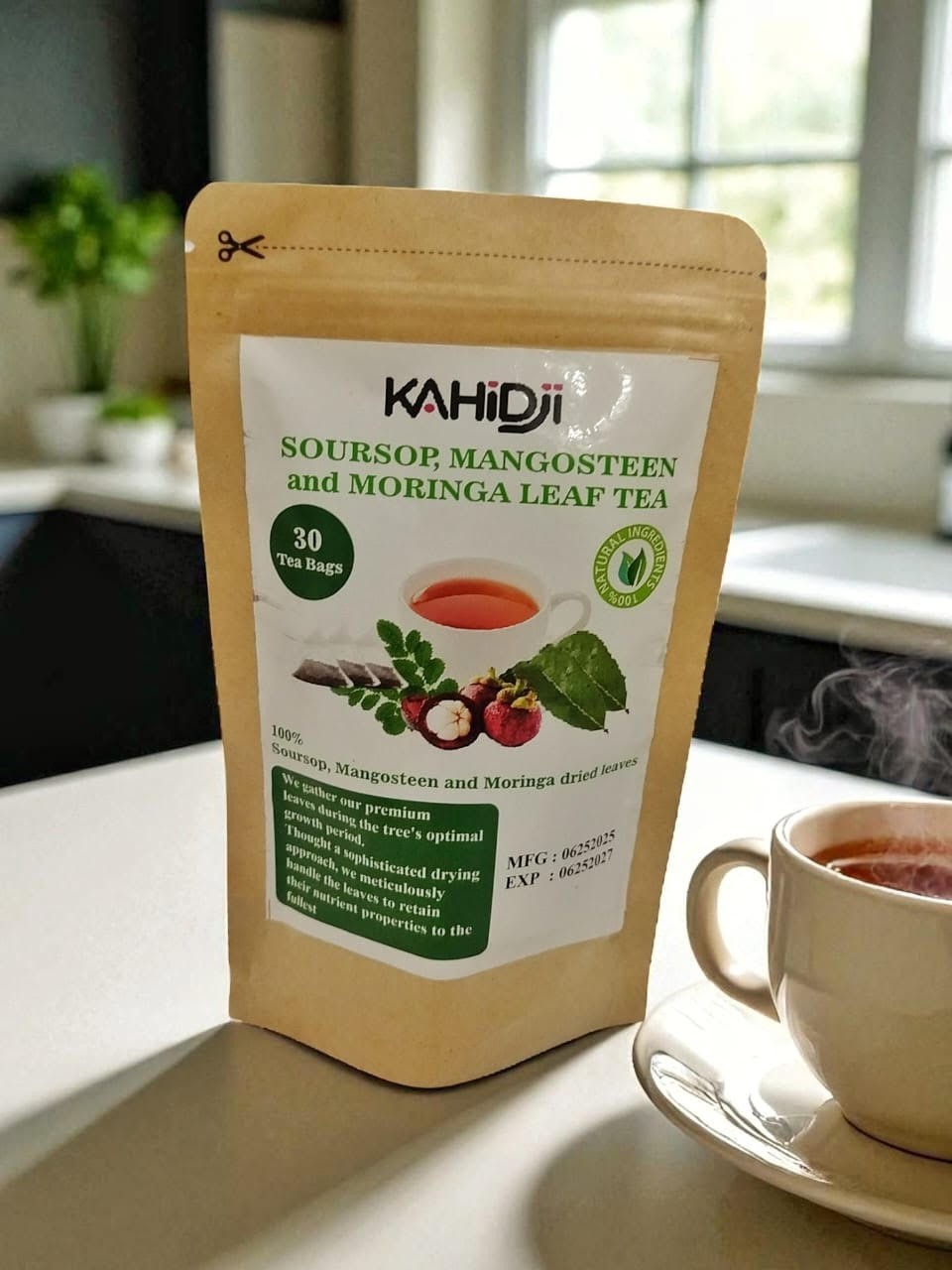 Organic Soursop Leaves , Moringa Leaves & Mangosteen Peel Tea 30 bags