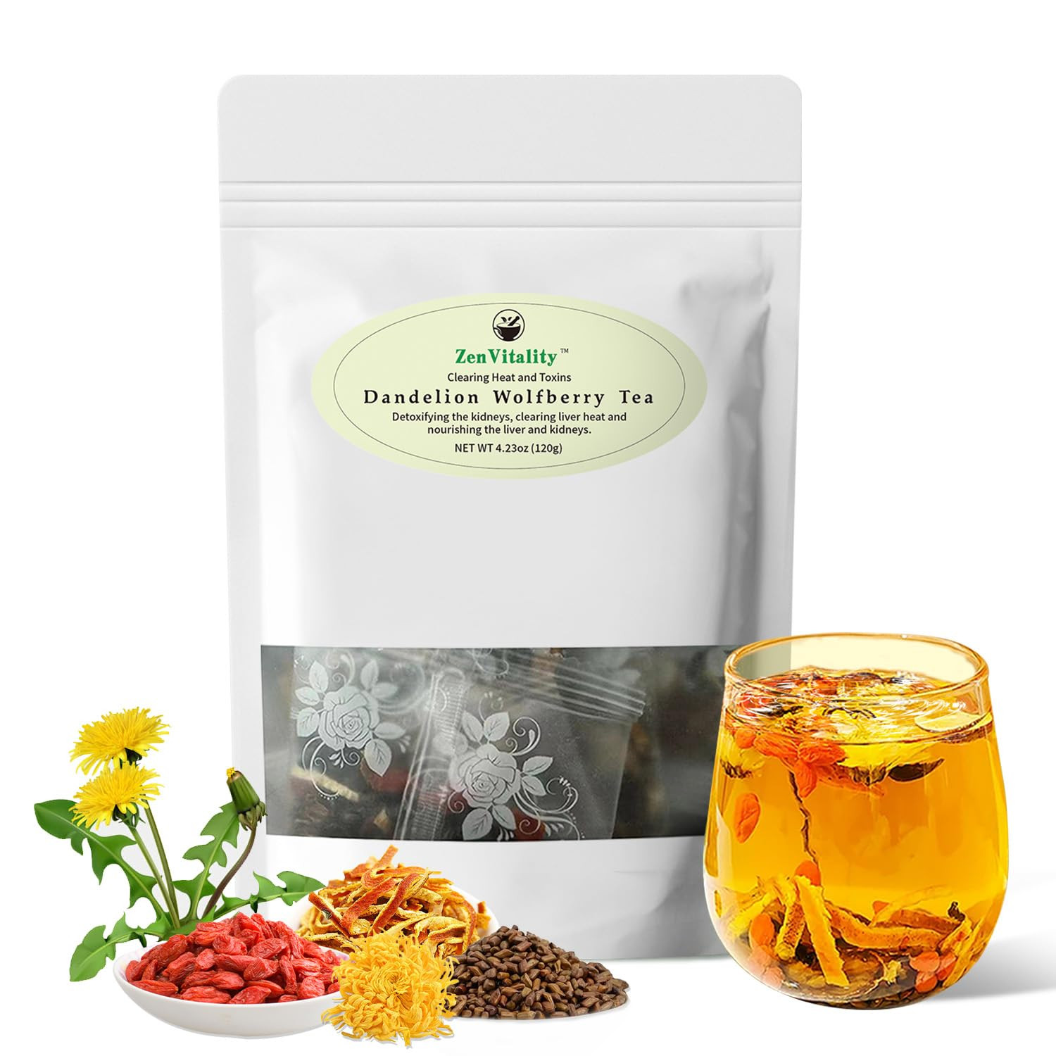 ® Dandelion Wolfberry Tea Organic 120G/12 Bags Kidneys & Liver Health, Eye Healt
