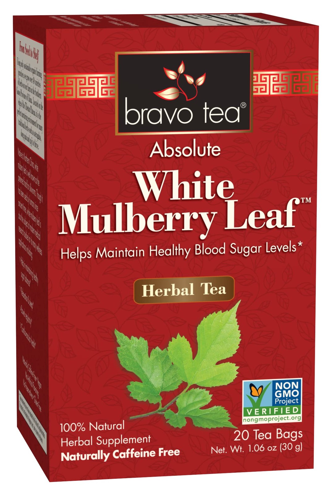 Absolute White Mulberry Leaf Herbal Tea Caffeine Free, 20 Tea Bags