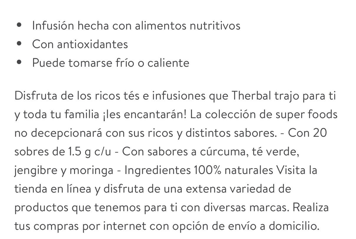 Te Superfoods Moringa Curcuma Jengibre Te Verde 40 Tea Bags Natural Therbal