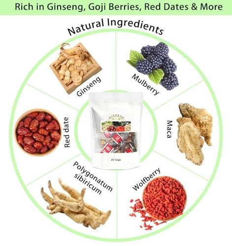 Monbrizz kidney tea formula Ginseng Six treasure tea te divina maca root Goji…