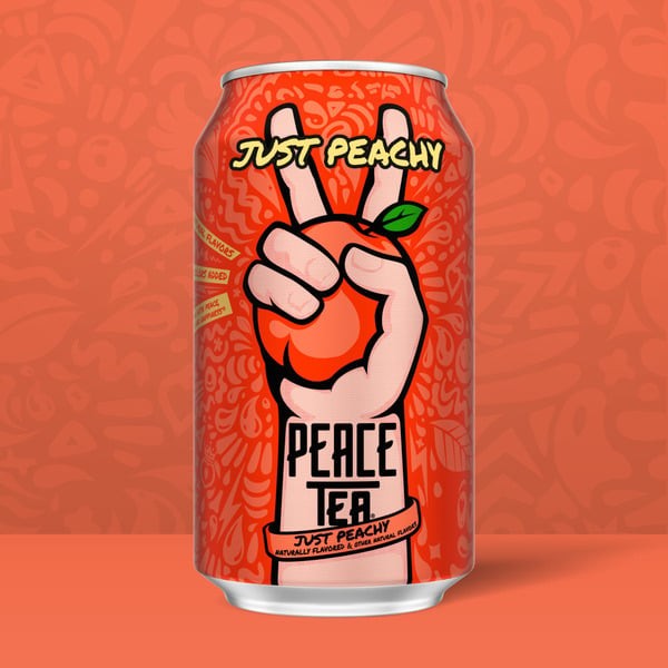 Peace Tea Just Peachy Iced Tea Cans 12 x 12 fl oz FREE SHIPPING!!!!!!
