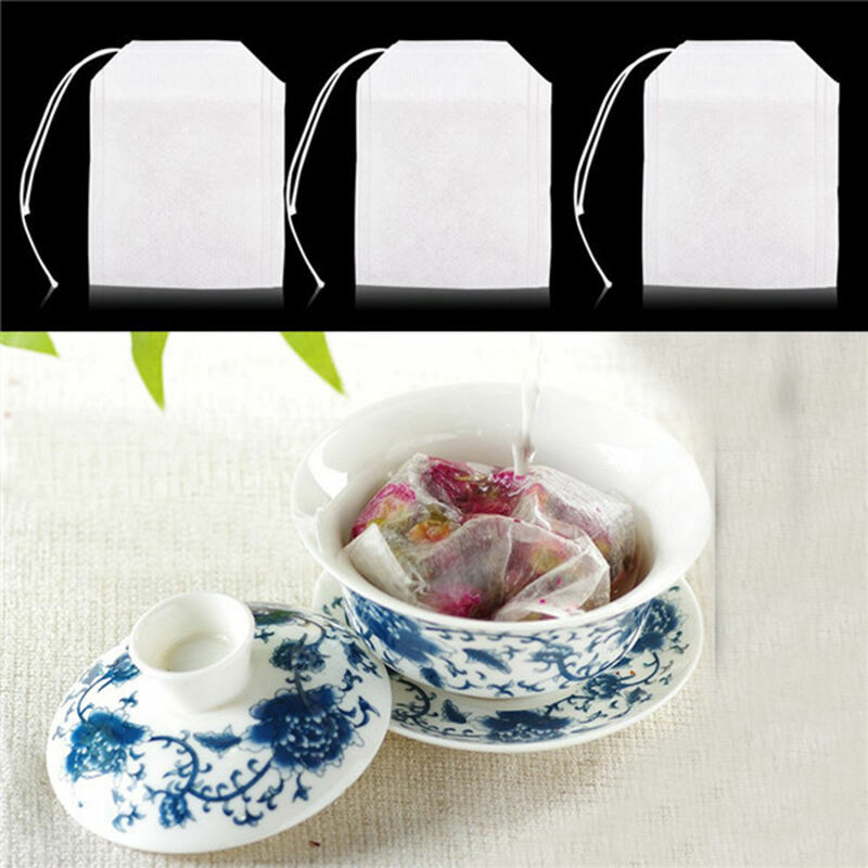 500Pcs Non-Woven Teabag String Heat Seal Filter Empty Herb Loose Tea Bag 5.5*7cm