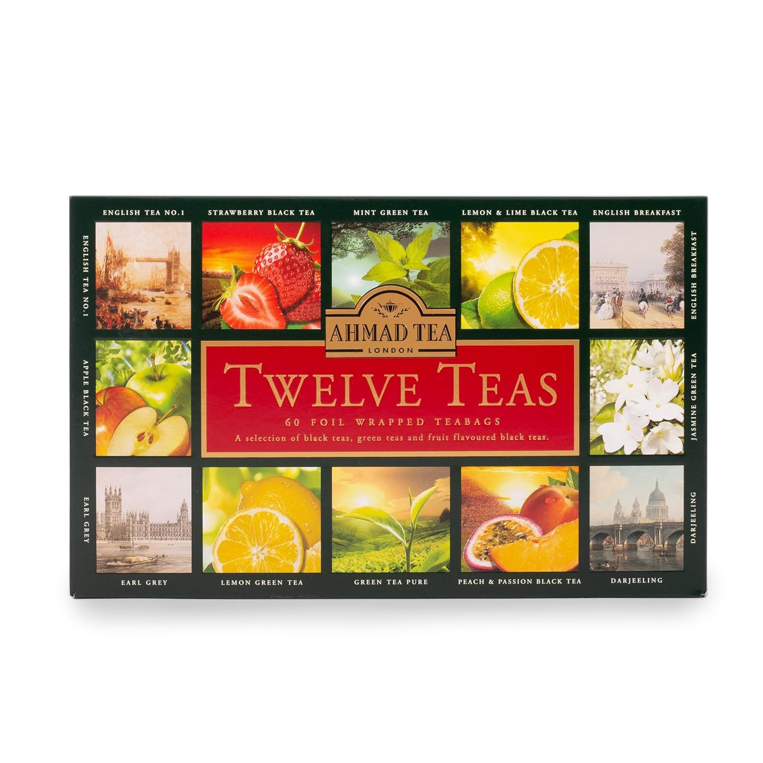 Black Tea, Classic Selection Pack Teabags, 60 Foil Teabags – Caffeinated, Decaff