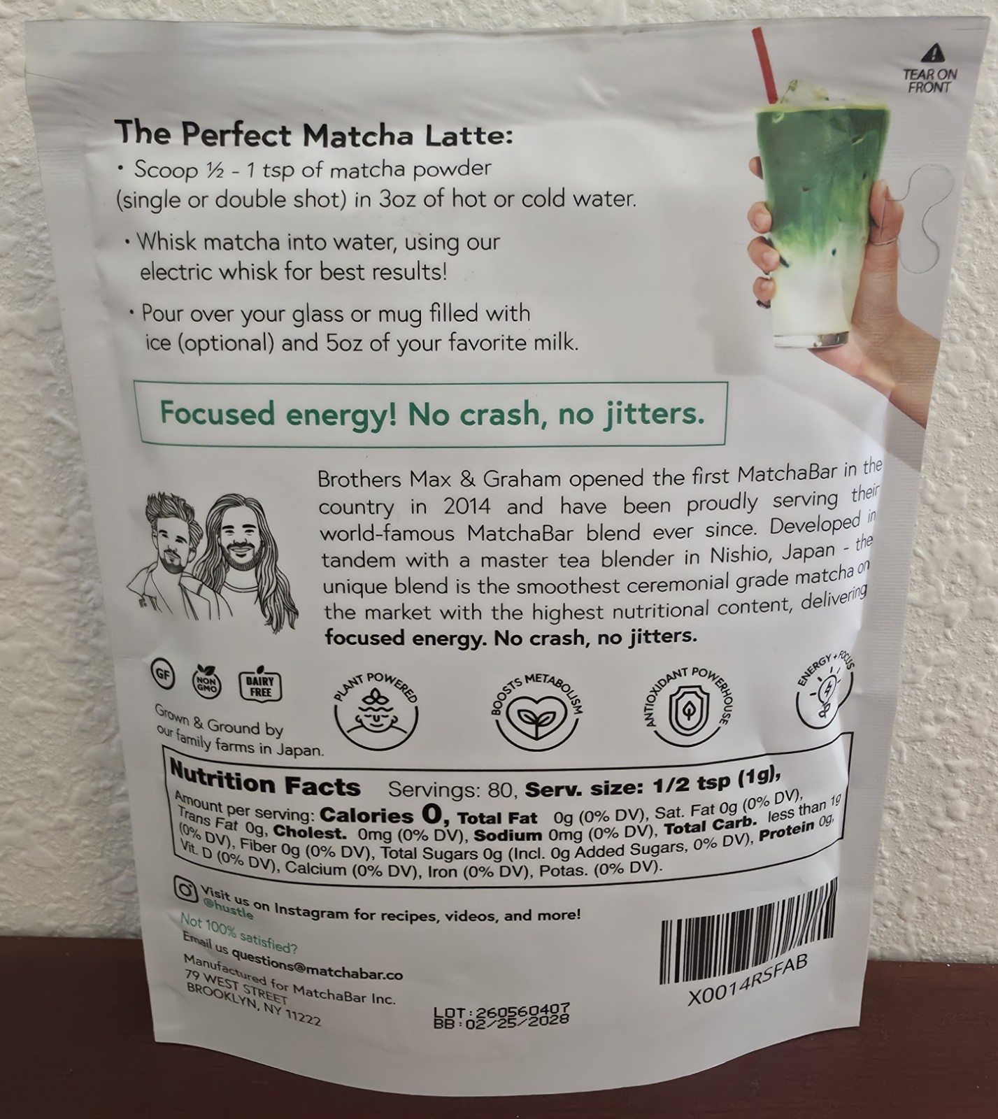 24 Pack MatchaBar Organic Ceremonial Grade Japanese Pure Matcha Green Tea Powder