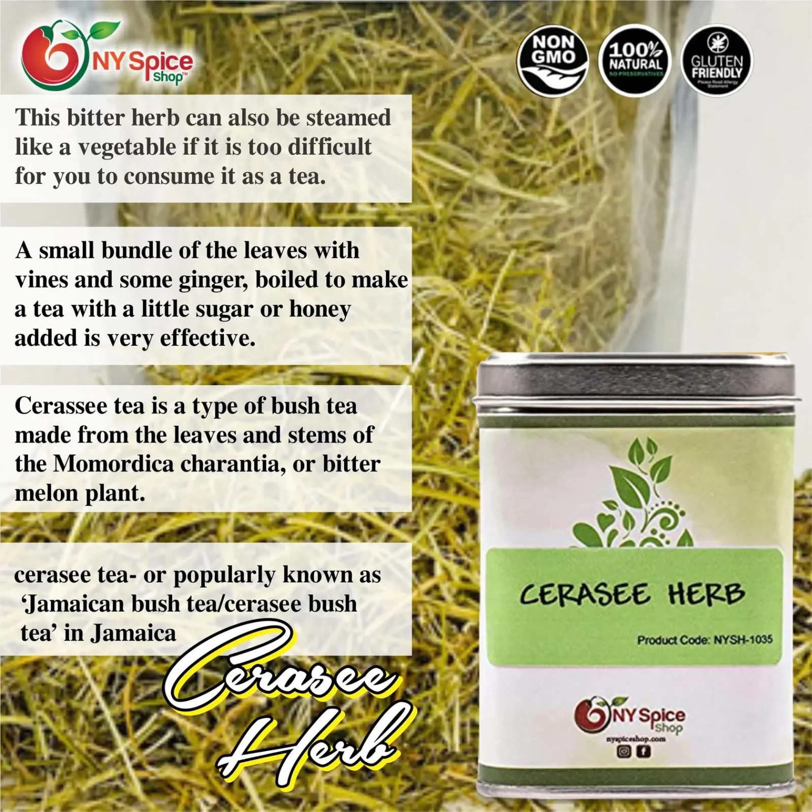 Herb Cerasee Dried Cerasee Available in Tin Box and Other Size