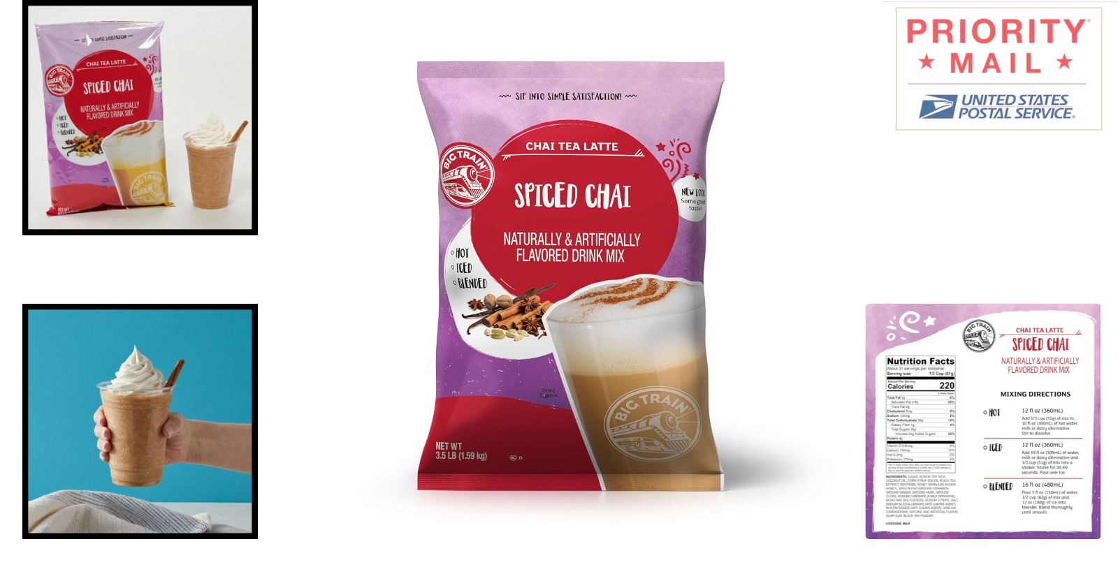 Spiced Chai Tea Latte Beverage Mix 1 Pack 1.6 Kg Cozy Flavor Instant Mix