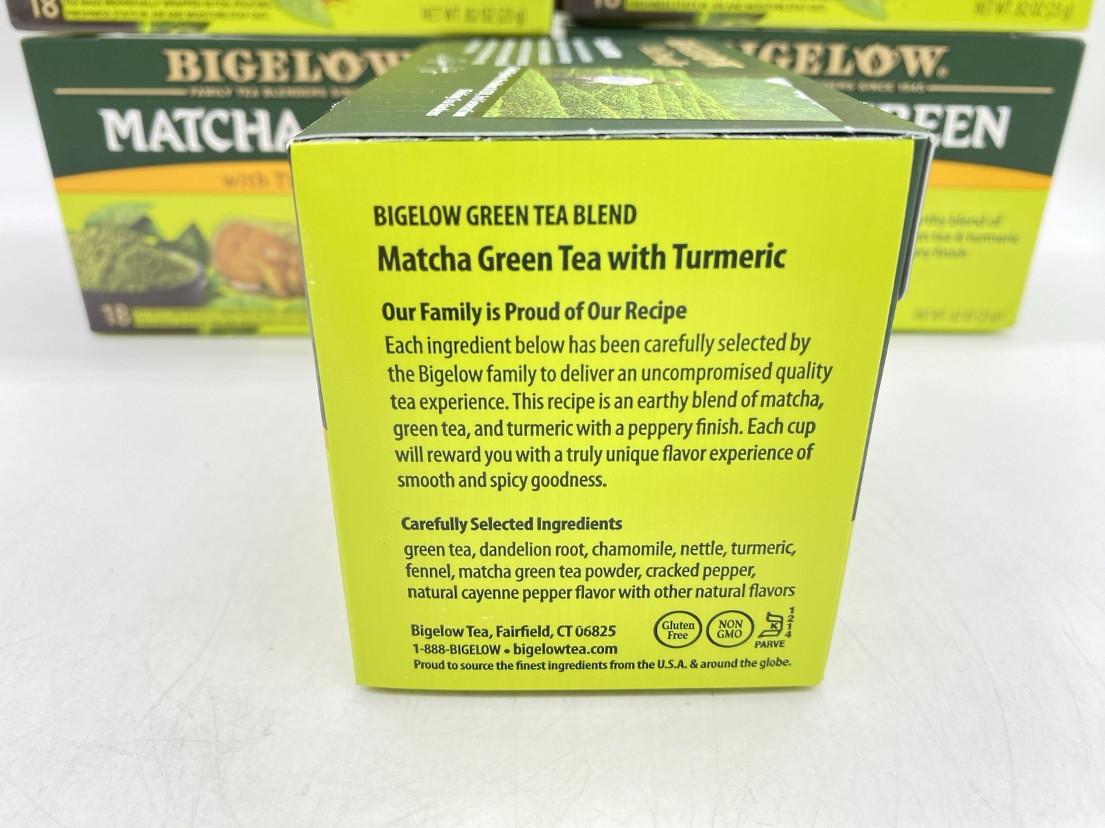 Bigelow Matcha Green Tea With Turmeric 6 Boxes of 18 Each