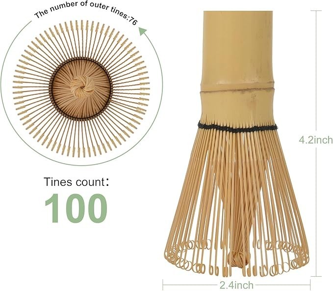 Japanese Bamboo Whisk Prongs Matcha Tea Ceremony Chasen Brush Made in Japan