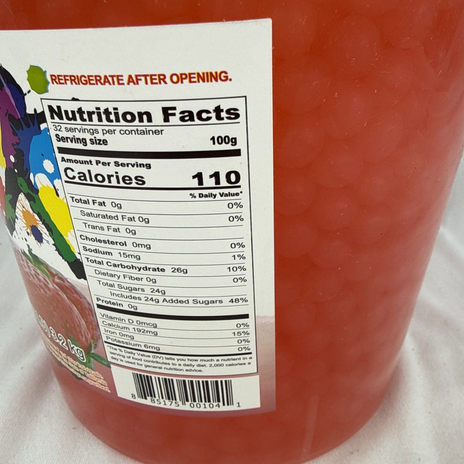Possmei Strawberry Popping Pearls For Boba Tea 7.05 Lbs Tub