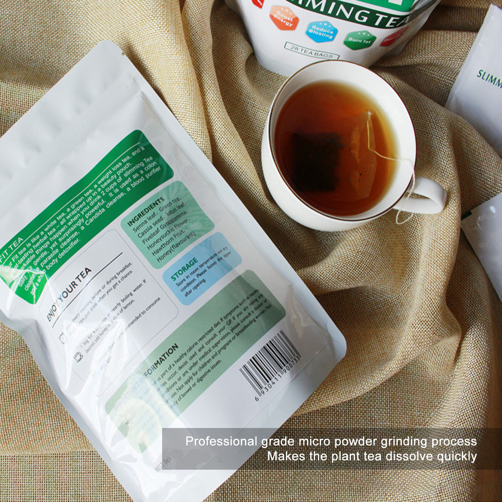 28 Day Herbal Green Tea Individually Packaged Professional Grinding Process Tea