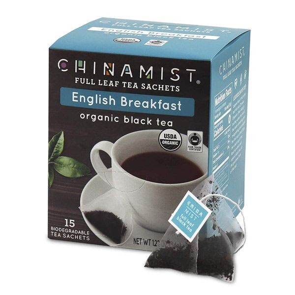 China Mist – English Breakfast Organic Black Full Leaf Tea Sachet, 4 Boxes 15 Co