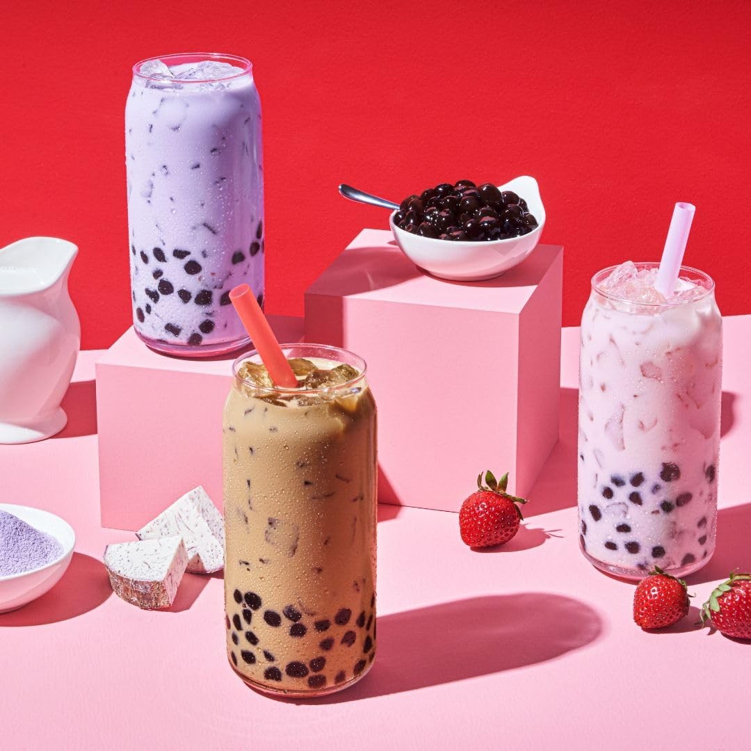 Boba Bundle Kit 10 Serv. Instant Bubble Pearl Variety Milk Tea Kit with Authenti