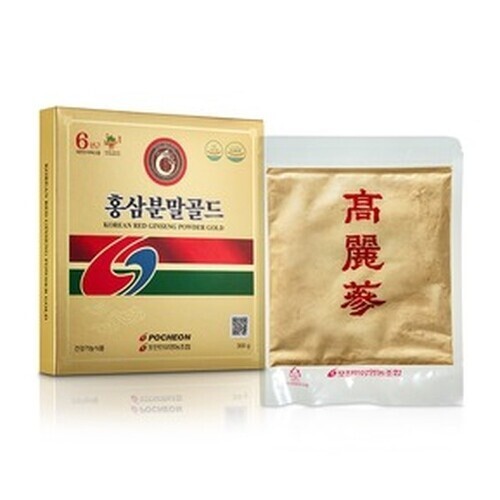 6 Year Korean Red Ginseng Root Powder Gold 300g 100% Root Powder No additives