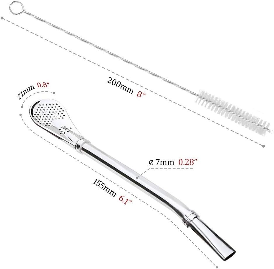 304 Food-Grade Stainless Steel Drinking Straws – Set of 2 for Yerba Mate Lovers