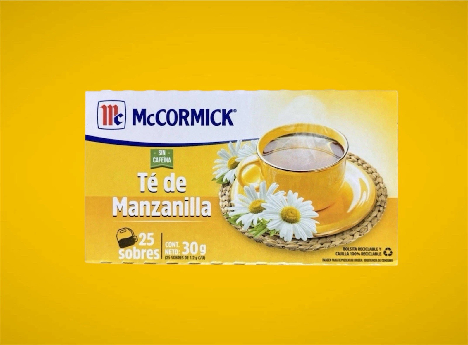 Té De Manzanilla McCormick Chamomile Tea (25 Bags) (1.2g – 0.042oz) Each Bag