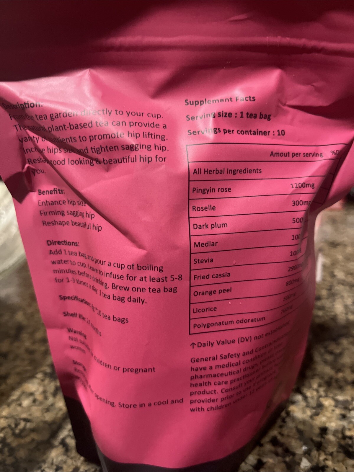 Hip Big Butt Tea Enhancement Buttock Firming Abundant Supplements Herbal Tea