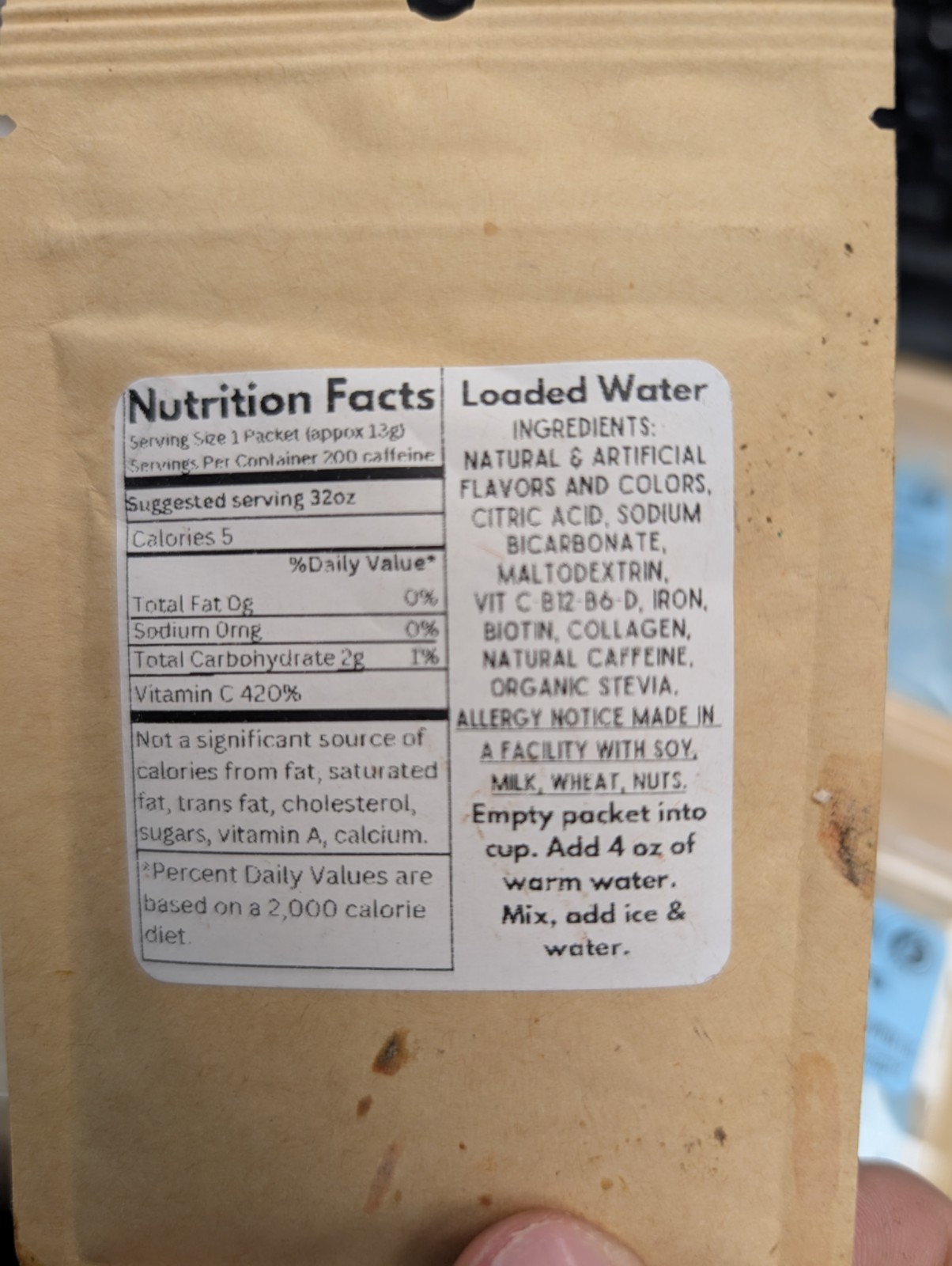 8 packets of “Get Loaded Tea”-BLUE LAGOON 200mg Caffeine