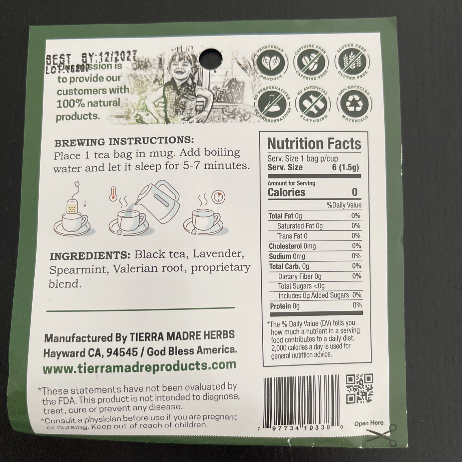 Tierra Madre ,Natural Herbal Tea Blend ,multi Help Support (5 Pack)