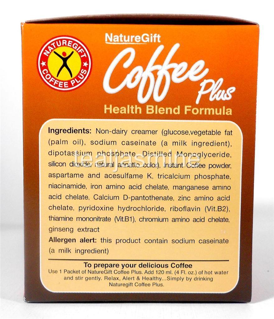 Nature Gift COFFEE PLUS with Fiber Ginseng Instant Coffee Factory Case of 40