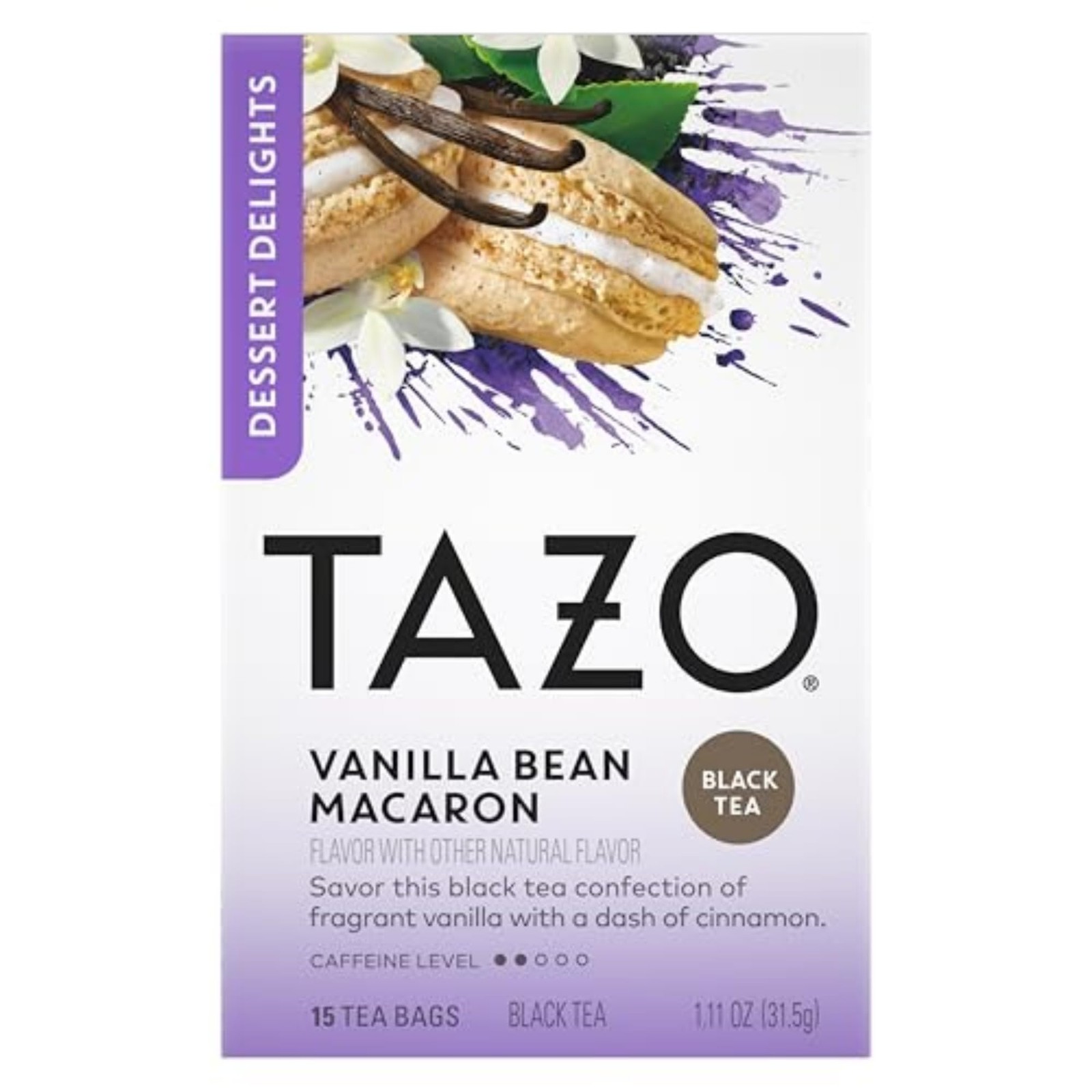 Dessert Delights Vanilla Bean Macaron Tea Bags Sugar Free 90 Total Pack 6 Sweet