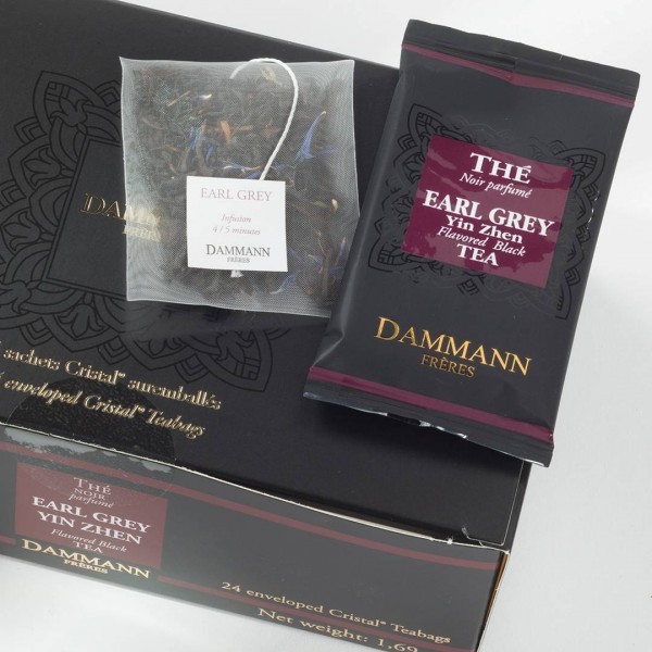 DAMMANN FRERES – Earl Grey Yin Zhen Black Tea – 24 wrapped crystal tea bags