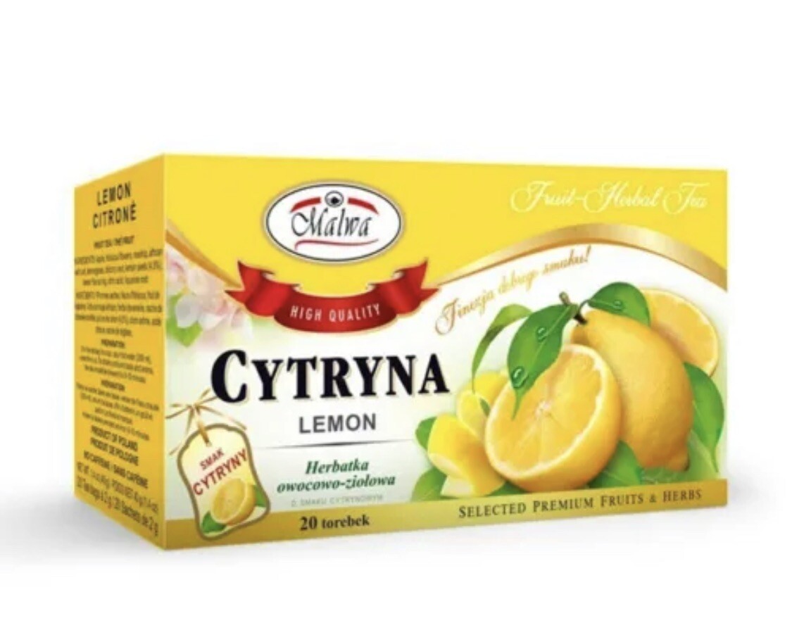 10 PACK Malwa Cytryna LEMON Polish Fruit Herbal Tea Poland 20 Tea Bags