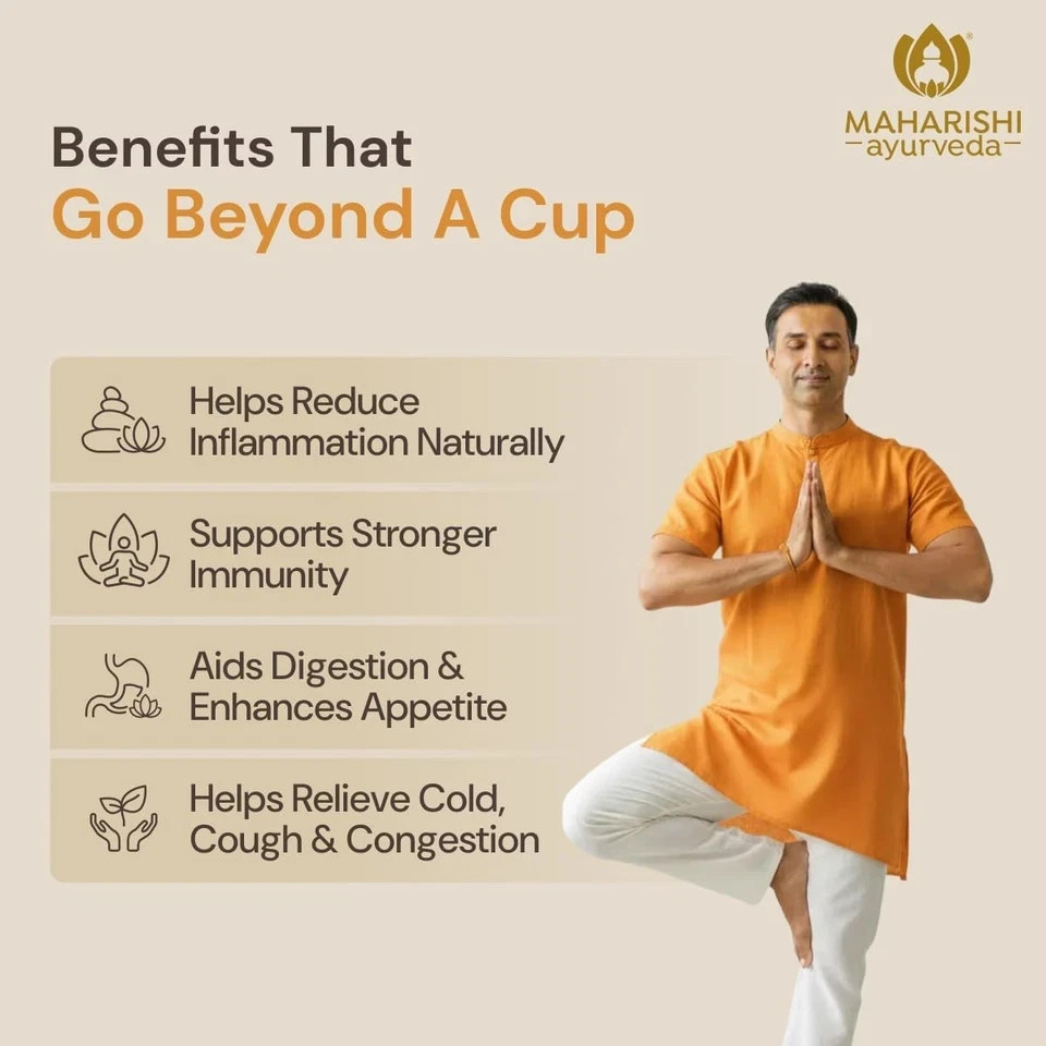 Maharishi Ayurveda All Natural Turmeric Ginger Herbal Tea, 20 Tea Bag