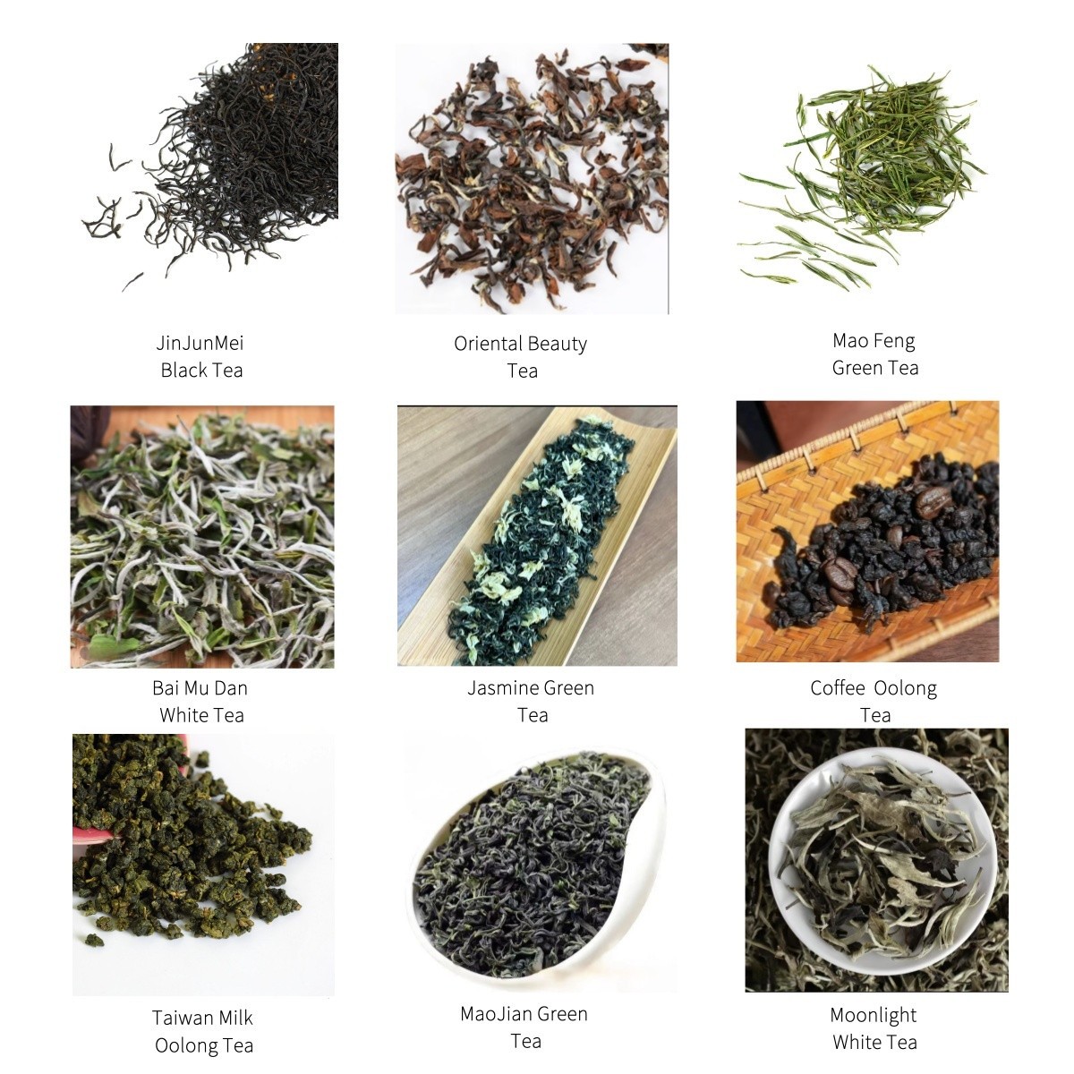 54g -9Pcs*6g The premium Chinese tea samples are individually wrapped