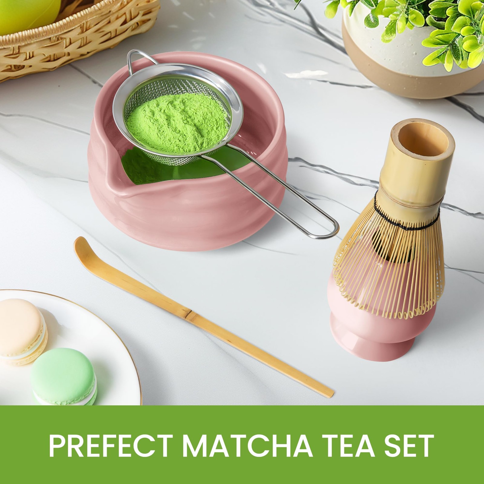 Matcha Whisk Set and Bowl, Matcha Making Kit Whisk, Bowl With Spout, Sifter, …