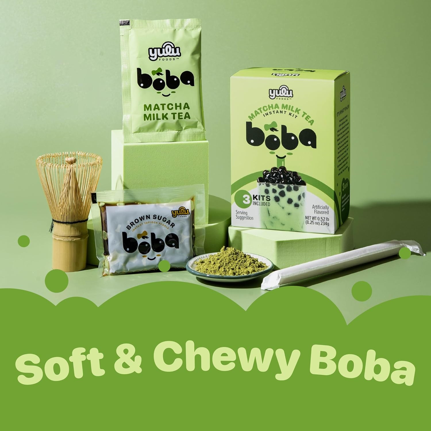 Matcha Latte Instant Bubble Pearl Matcha Milk Tea Kit with Authentic Brown Sugar