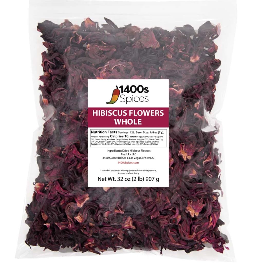 1lb Dried Whole Hibiscus Flowers & Petals Flor de Jamaica Sorrel Flower Zobo