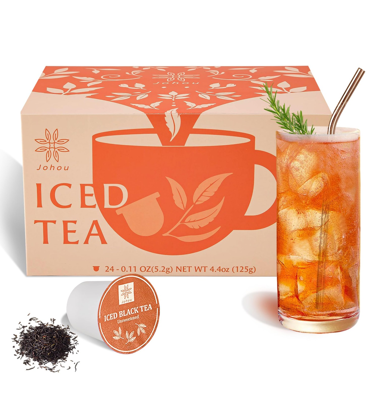 24 PCS Unsweetened Iced Black Tea Pods Compatible KCup Keurig 2.0 Brewers