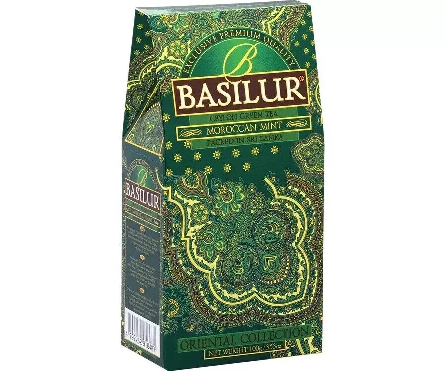 Basilur CeylonOriental Collection Moroccan MintTea Pack of (4) 100G free shipp