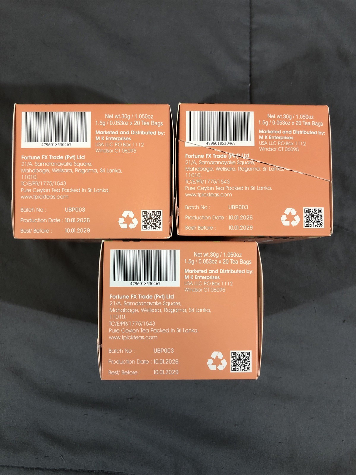 3 PACK ~ T-PICK BLACK TEA PEACH CEYLON Tea Bags 60 Bags Total BB: 10/01/2029