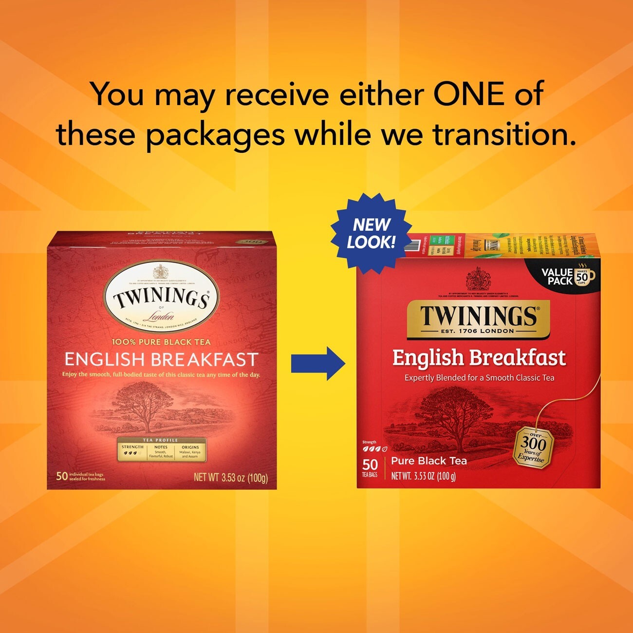 Twinings English Breakfast Pure Black Tea – 50 bags