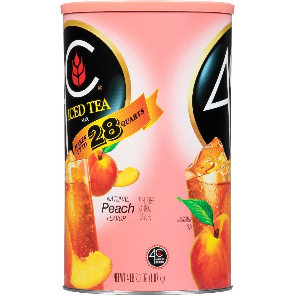 Natural Peach Flavor Iced Tea Powder Mix Bulk 66.1 Ounce Bag
