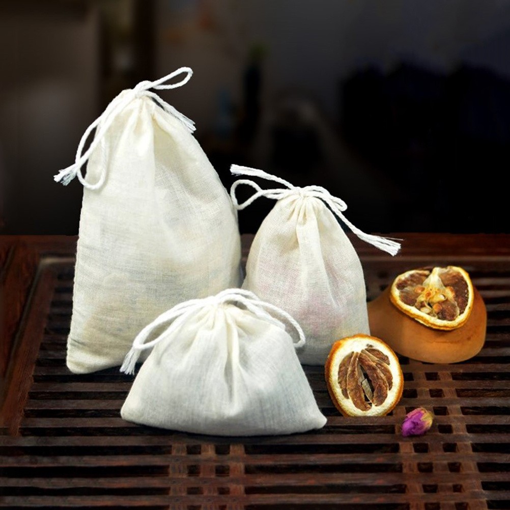 50 Pcs Cheese Cloth Tea Bags Spice for Cooking Soup Juice Strainer